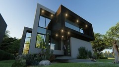 BLUEPRINTS CONTEMPORARY TWO STORY HOUSE PLAN ARCHUP #102