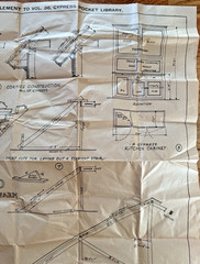 Vintage Cypress Pocket Library Carpenter Farm Plans Fold-Out Blueprint