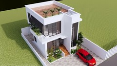 25×30 Feet Small House Plan 7.5×9 Meter 4 Beds 5 Baths Terrace (A4 Hard Copy)