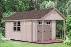 16′ x 10′ Cabin Pool House / Shed with Porch Plans #P61610, Free Material List