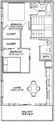 40×40 Apartment with 2-Car 1-RV Garage – PDF FloorPlan – 964 sqft – Model 1