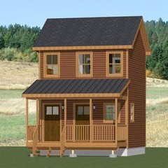 16×16 Tiny Duplex — 441 sq ft — PDF Floor Plan — Model 23A