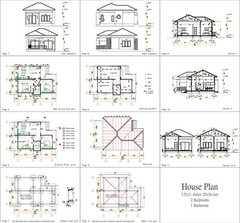 25×36 Feet Cute Small Houses Plan 7.5×11 Meter 2 Beds 1 Bath Hip (A4 Hard Copy)