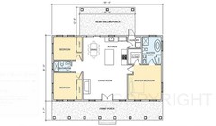 Cedar Ridge Custom House Design – Modern Ranch Farmhouse 1500 Square Feet – Draw