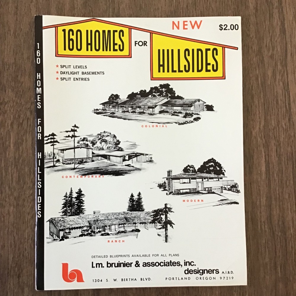 1981 Vtg Contemporary Home Plans HOUSE Floor Plans Book SEE INDEX Hillsides