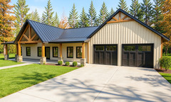 Modern Farmhouse Plan: 1,817 (Living) Sqft-3 Bedroom-2.5 bath-Office-2 car garag