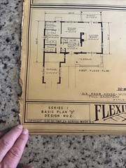 Vintage 1948 MCM Contemporary Home Blueprint Triflex Service Washington DC Plan