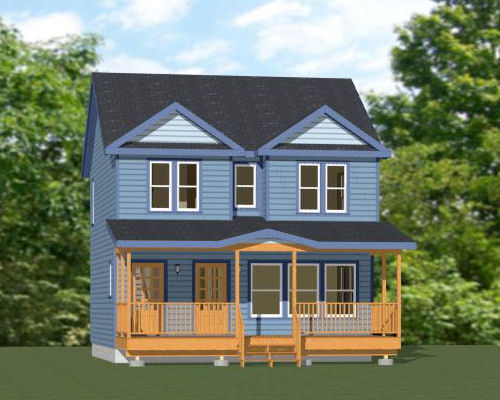 24×24 Duplex — 2 Bedroom — 2 Bath 1,086 sq ft — PDF Floor Plan — Model 5I