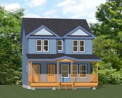 24×24 Duplex — 2 Bedroom — 2 Bath 1,086 sq ft — PDF Floor Plan — Model 5I