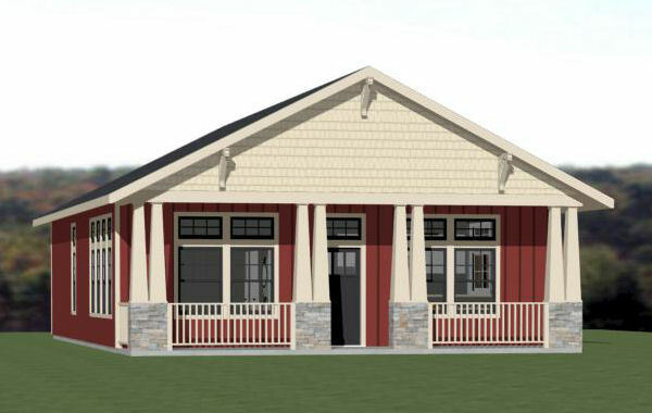 30×40 House — 3 Bedroom 2 Bath — 1,200 sq ft — PDF Floor Plan — Model 3