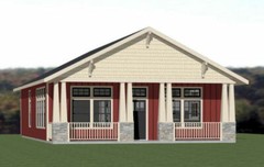 30×40 House — 3 Bedroom 2 Bath — 1,200 sq ft — PDF Floor Plan — Model 3
