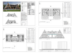 86’x49’ 4 Beds, 4 Baths Double A-Frame House Architecture Plans PDF Download.