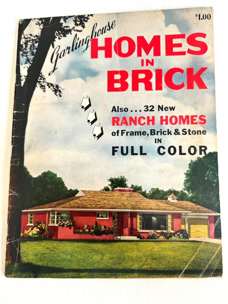 1950’s Mid Century Style Homes in Brick w/ Floor Plans- 32 in Color