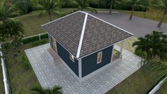 23×21 Feet Tiny House Plans 8×6.5 Meter 1 Bed 1 Bath Hip Roof PDF (A4 Hard Copy)