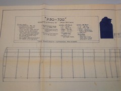 Model Airplane 2 Vintage Blueprints “P30-Too” & “FU-BAR 36″ About 33″x 22”