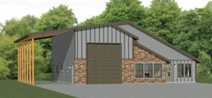 46×48 House – 3 Bedroom 2 Bath 1 RV – 1,157 sqft – PDF Floor Plan – Model 3