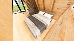 14′-0” X 20′-0” Modern A-Frame Cabin Plan