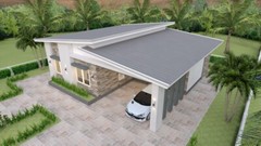 House Plans 12×11 Meter 39×36 Feet 3 Beds 2 Baths Shed Roof (A4 Hard Copy)