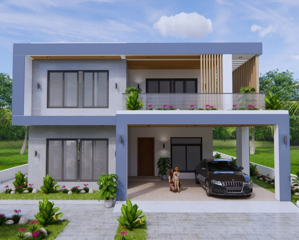30×49 Feet House Plans 9×15 Meter 5 Beds 7 Baths Terrace Roof PDF (A4 Hard Copy)