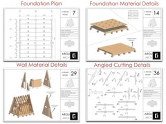 A-Frame House Cabin Plans -320SF- Blueprints – Modern, Bathroom and Loft