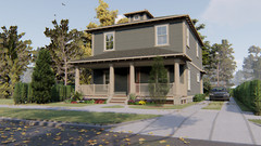 BLUEPRINTS AMERICAN FOURSQUARE TWO STORY HOUSE PLAN ARCHUP #112A4S