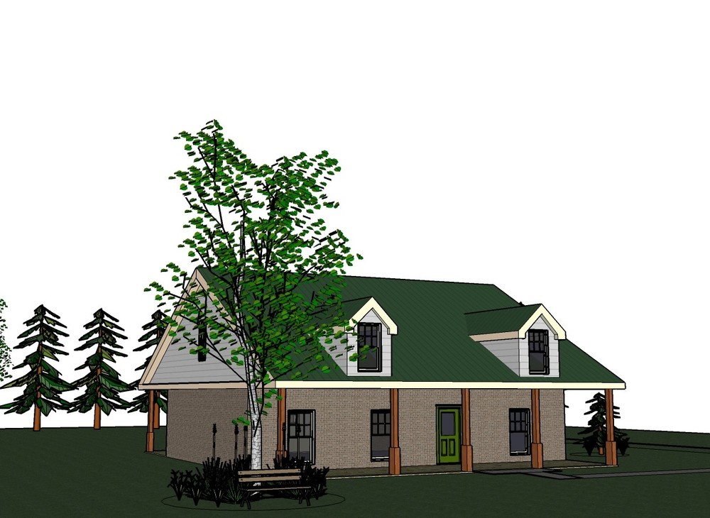 Blanche_1415G-1 Brick, 3 bed / 2 bath , 2 car garage, future upstairs, PDF