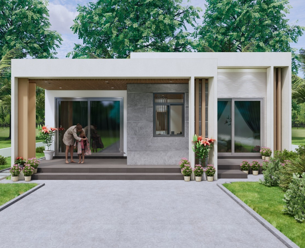 32×33 Feet Small House Plan 9.6×10 Meter 2 Bed 1 Bath PDF & A4 Hard Copy