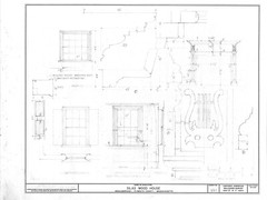 Gambrel roof Colonial home plan, clapboard siding, many rooms, printed drawings