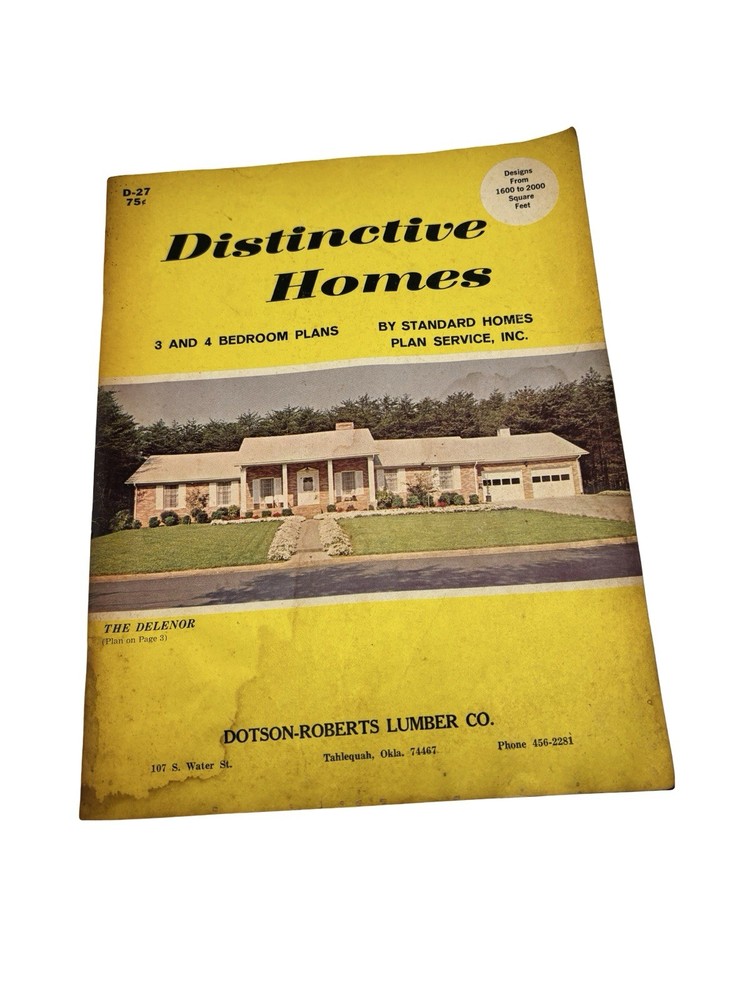 Vintage Distinctive Homes House Plans Catalog Standard Homes Plan Service 3-4 B