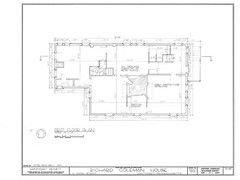 Colonial gambrel roof house plan, Early American, printed architectural drawings