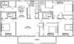 60×30 House — 4 bedroom 3 Bath — 1,800 sqft — PDF Floor Plan — Model 2