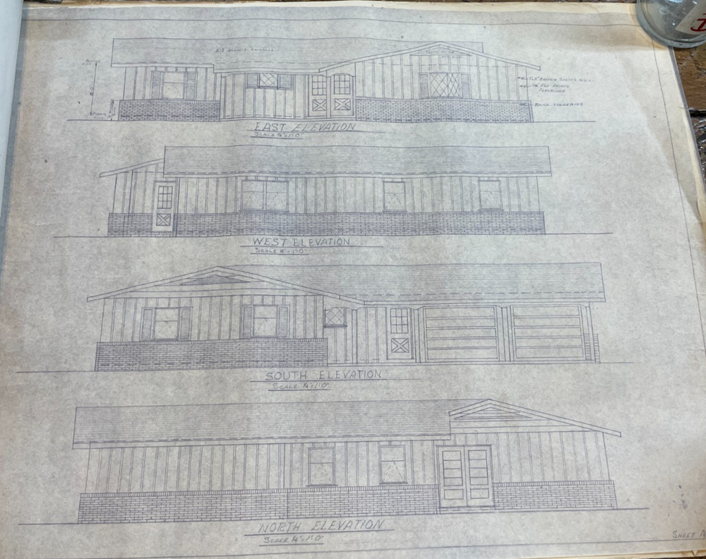 1960’s Mid Century Carl L Godwin House Blueprints Fannetta St Dexter MO