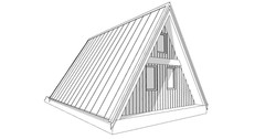34’x28’ 1 Bedroom, 1 Bath Cozy A-Frame Cabin Architectural Plans PDF Download.