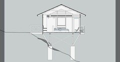 Modern Cabin House Plan 3D images DWG CAD File And PDF For Blueprint Plans
