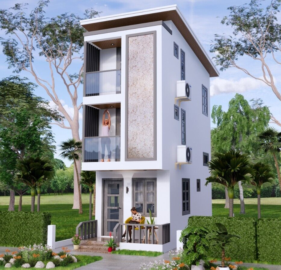 10×20 Feet Small House Plan 3×6 Meter 2 Beds 3 Baths Shed Roof (A4 Hard Copy)
