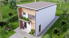 16×33 Feet House Plan 5×10 Meter 2 Beds 2 Baths Shed Roof (A4 Hard Copy)