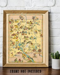 New Mexico 1935 Pictorial Map Vintage Southwest Illustrated State Map