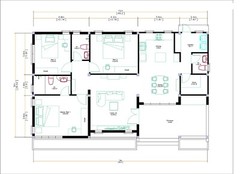 49×30 Feet House Design Plan 15×9 Meter 3 Beds 3 Baths Hip Roof (A4 Hard Copy)