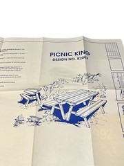 Vintage Manual UCANDO Picnic King Bench And Table Blue Print Design B2003 DIY