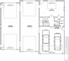 60×50 Apartment with 2-Car 2-RV Garage – PDF FloorPlan – 1,648 sqft – Model 2C