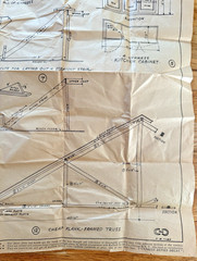 Vintage Cypress Pocket Library Carpenter Farm Plans Fold-Out Blueprint