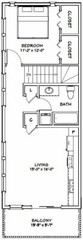 36×42 Apartment with 1-Car 1-RV Garage — PDF Floor Plan — 961 sqft — Model 2B