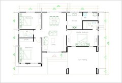 House Plans 14×11 Meter 46×36 Feet 3 Beds 2 Baths Hip Roof (A4 Hard Copy)