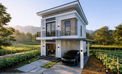 22×30 Feet Small House 6.6×9 Meter 2 Bed 3 Bath Shed Roof PDF, CAD &A4 Hard Copy