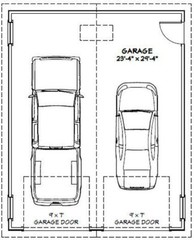 24×30 2-Car Garage — 720 sq ft — PDF Floor Plan — Model 3A