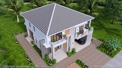 36×40 Feet House Design Plans 11×12 Meter 4 Beds 5 Baths Hip Roof (A4 Hard Copy)