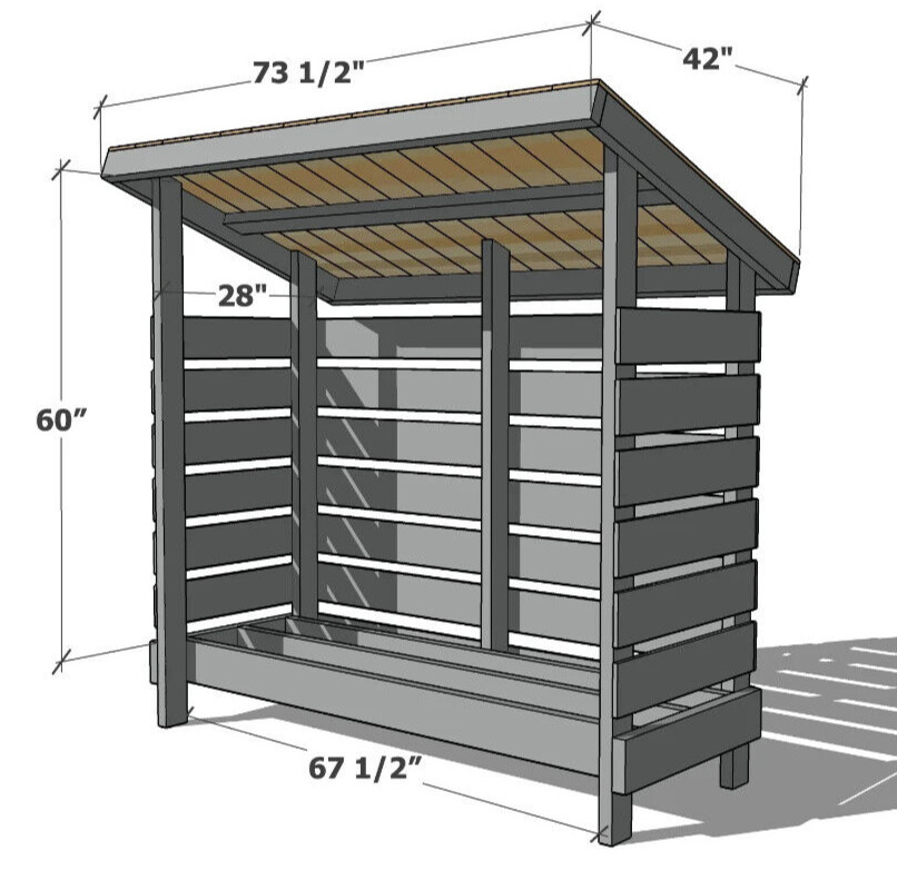 DIY Small Firewood Shed Plan – Step-by-Step Build Guide Beginer level – ft/in
