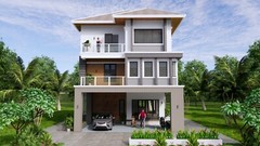 House Plan 26×49 Feet 8×15 Meter 5 Beds 5 Baths Hip Roof PDF Plan (A4 Hard Copy)