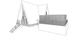 42’x49’ 2 Beds 1 Bath Small A-Frame Cabin Architectural Build Plans PDF Download