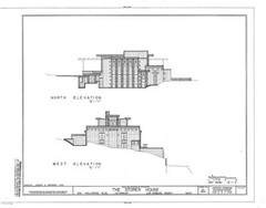 Frank Lloyd Wright, Storer House, California concrete block home, PRINTED PLANS